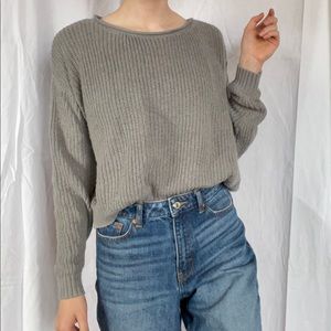 Wild Fable gray knit crop oversized sweater